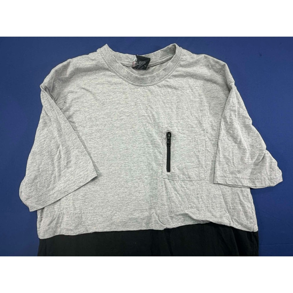Vintage South Pole Y2K Shirt Black Gray Zipper Pocket Size XL